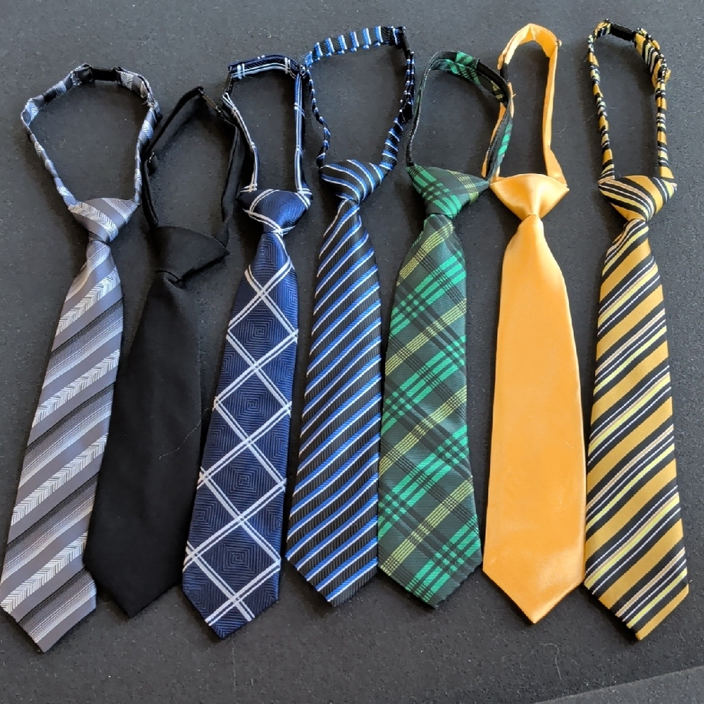Boy's Assorted Patterned and Solid Pre-Tied Neckties - Multi-Color Pack